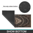 thumbnail image 7 of Kitchen Rugs and Mats Non Skid Washable Dark Brown Patterned Bohemia Kitchen Mat and Rug Set,Floor Cushion Waterproof Rug,Rubber Backed Area Rugs for Kitchen Laundry, 7 of 7
