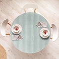thumbnail image 4 of Ambesonne White Fitted Round Tablecloth, Simple Maritime, 40"- 44" Diameter, Turquoise Cream, 4 of 5