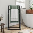 thumbnail image 2 of Toallero de Metal con 2 Niveles para Baño Toallas de Piso Soporte Independiente Grande para Toallas y Mantas Negro, 2 of 8