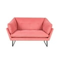 thumbnail image 2 of Lilola Home Karla Pink Velvet Contemporary Loveseat, 2 of 3