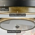 thumbnail image 2 of Kira Home Hermosa 14" Integrated LED Ceiling Light, 24W Dimmable 3000K Light, Wood Grain Metal, Smoked Birch, Oil Rubbed, 2 of 8