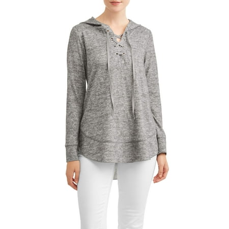 New York Laundry Women's Super Soft Long Sleeve Lace Up...