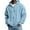 Light Blue, variant on Men Sweatshirt Knit Zip Up Hooded Sweatshirt for Everyday Casual Wear with Soft Lined Interior Cozy Front Pockets Versatile Outdoor for Spring Fall Winter Comfort Dark Green 3XL