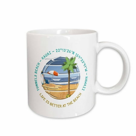 3drose American Beaches - Tunnels Beach Kauai Hawaii Summer Travel Charm 11oz Mug