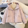 thumbnail image 2 of Womens Winter Jackets Cropped Hooded Puffer Jacket Lightweight Warm Down Coat Casual Loose Oversized Outwear, 2 of 3