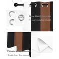 thumbnail image 5 of Boho Black Thermal Insulated Blackout Curtains for Bedroom 45 Length Brown and White Striped Tribal Farmhouse Style Room Darkening Curtain 1 Panel Grommet Window Curtain Drape for Living Room, 5 of 7