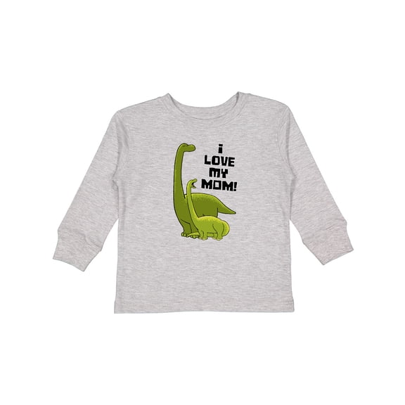 Inktastic I Love my Mom with Baby and Mommy Brontosaurus Boys or Girls Long Sleeve Toddler T-Shirt