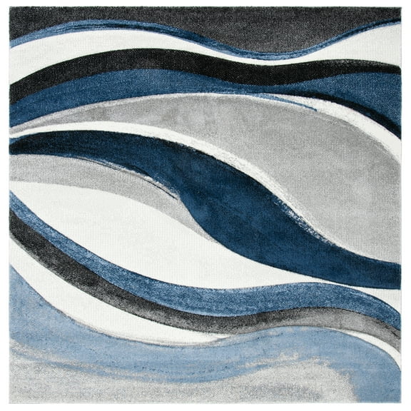 SAFAVIEH Hollywood Dalton Abstract Area Rug, Grey/Blue, 10' x 10' Square