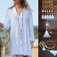 thumbnail image 1 of Fiudx Collar Bohemio, Cuentas Colegiadas, Madera Hecho y Mano, Cadet de Suéter y Borlas de Cristal, Accesorio de Moda para El Día a Día, Esencial para Estilo Femenino, Pieza Única de Colección, Diseñ, 1 of 7