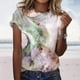 thumbnail image 2 of Mujeres moda verano Sexy pliegue impreso regular mujeres manga corta cuello redondo botón Top OAVQHLG3B Store  lin121212, 2 of 4
