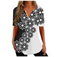 thumbnail image 2 of Fiudx Liquidación de Ofertas Flash Camisas de Impresión Casual de Moda para Mujer Camisetas Sueltas de Manga Corta Blusa Tipo Túnica, 2 of 5