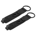 thumbnail image 1 of Ganchos para reposacabezas de coche de 2 piezas para colgar carteras, bolsas y paraguas, organizadores de respaldo de asiento de coche resistentes, cuero sintético negro, metal 7.6"x1.85", 1 of 7