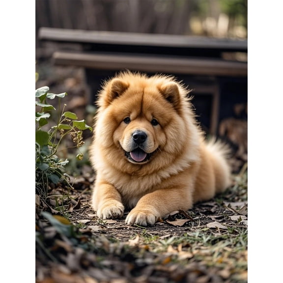 Diamond Art Chow Chow Dog 5D Diamond Painting DIY Kits Full Round Drill Beads by Number Mosaic Embroidery Arts and Crafts for Living Room Home Wall Decor 12x16 inch / 30x40cm