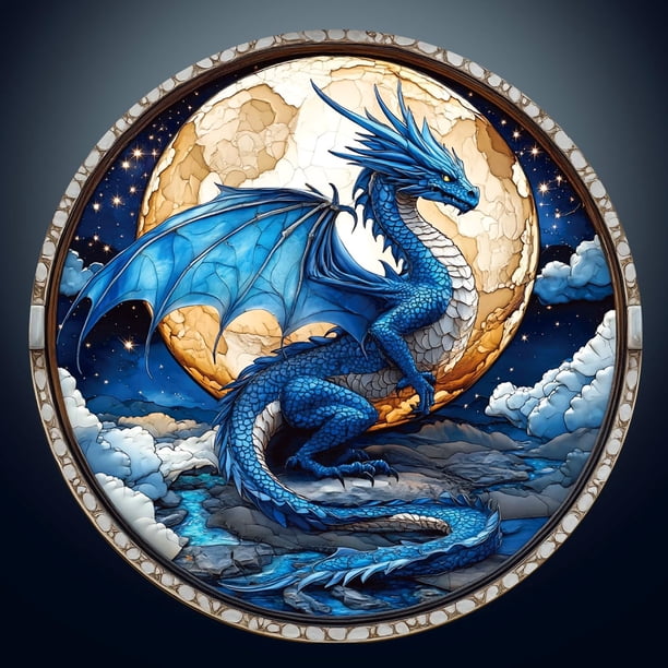 Puzle de madera Purdicra Moonlit Blue Dragon 200 piezas