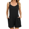 thumbnail image 2 of EaskTriop Women's Sleeveless Jumpsuit Fashion Short Romper with Pockets Loose Fit Overalls 2026 Summer Beach Comfy Stretchy Sunsuits, 2 of 6