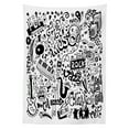 thumbnail image 3 of Ambesonne Hipster Tablecloth Rectangular Table Cover, Rock Jazz Blues Dancing, 52"x70", White and Black, 3 of 4