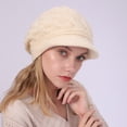 thumbnail image 3 of Yoyauz Women's Winter Warm Slouchy Cable Knit Beanie Skull Hat with Visor, 3 of 8