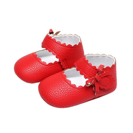 

Baby Girl Leather Mary Jane Flats Soft Sole Princess Dress Shoes