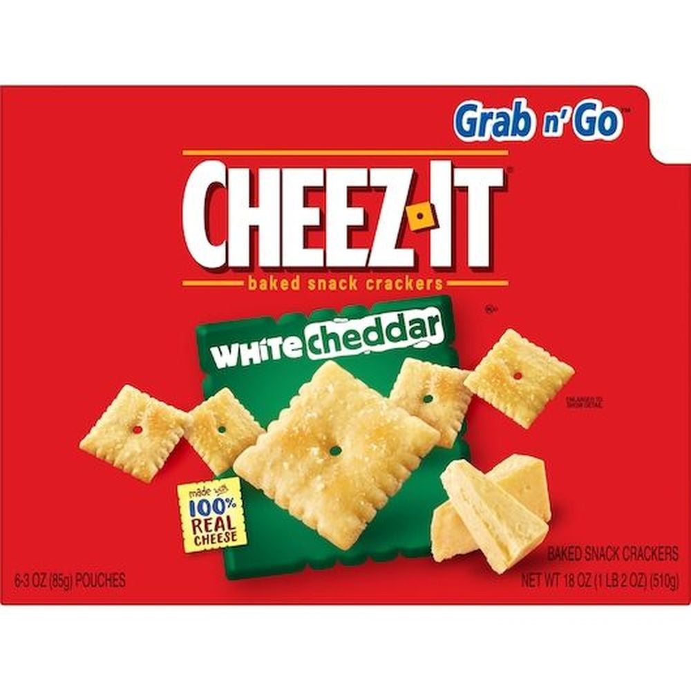 Sunshine Cheez-It White Cheddar Cracker, 3 Ounce bag -- 18 per case.