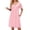 Pink, variant on Zipper Robes for Women Short Sleeve Bathrobes Lace Lightweight House Coat Soft Zip Up Nightgowns with Pockets