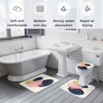 thumbnail image 6 of Minimalist Geometric Bathroom Rugs Set Pink Blue Non Slip Absorbent Soft Bath Mats 3 Piece Set with Bathroom Rug, U-Shaped Floor Mat, Toilet Seat Cover Small Size, 6 of 9