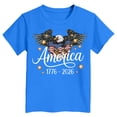 thumbnail image 5 of TOWED22 Girls Patriotic Collection 250Th Anniversary T-Shirts USA Flag Print Tee Short Sleeve Shirt Kids Tops(Blue,2-3 Y), 5 of 5