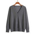 thumbnail image 2 of Lixiuxyad Womens Open Front Cardigan Long Sleeved Knit Cardigan Solid Color And Elegant Worn As An Outer Layer Over Size Sweater.,Gray, 2 of 4