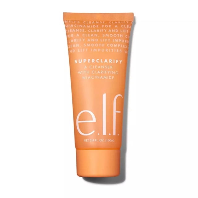 elf, Limpiador SuperClarify, Ligero, Suave, Eficaz, Calmante, Elimina el maquillaje y las impurezas, Previene los poros obstruidos, Fortalece, Impregnado con Lavanda, 3.4 Fl Oz