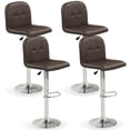 thumbnail image 1 of Gymax Swivel Bar Stools Set of 4 w/ Backrests Footrests & Metal Base for Kitchen Brown & Sliver, 1 of 10