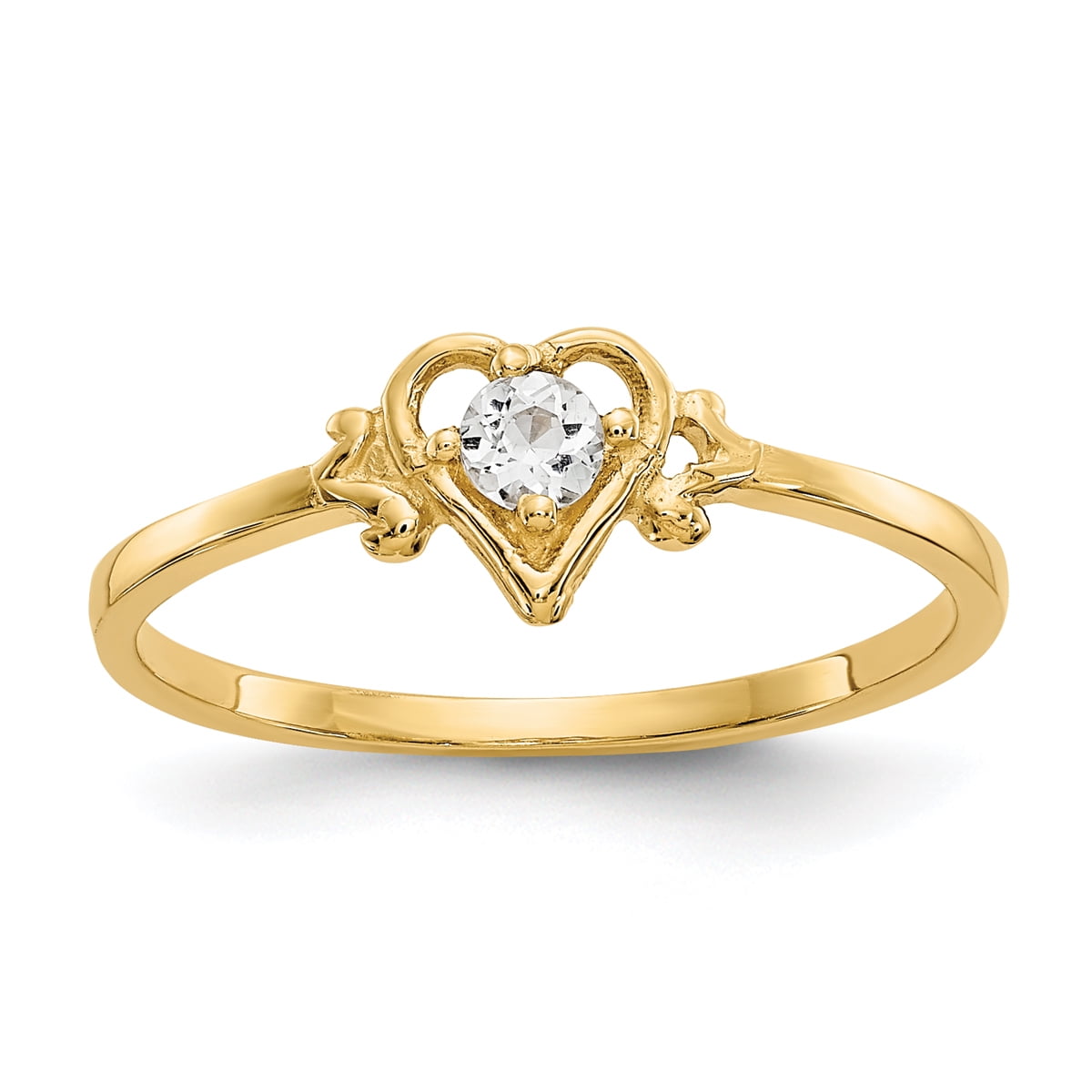 14K Aquamarine Birthstone Heart Ring - Walmart.com