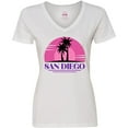 thumbnail image 3 of Inktastic San Diego California Beach Souvenir Women's V-Neck T-Shirt, 3 of 5