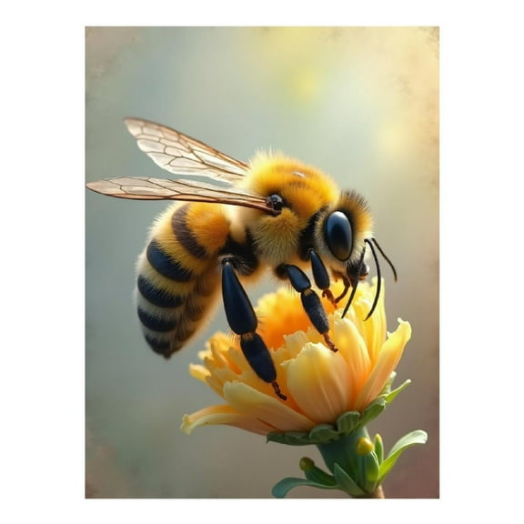 Diamond Art Kit for Adults, Flower Bee Print No.17 Diamond Painting for Adults Beginners, 5D DIY Diamond Art Painting Kits, Colorful Diamond Painting Craft for Home Decor 12x16