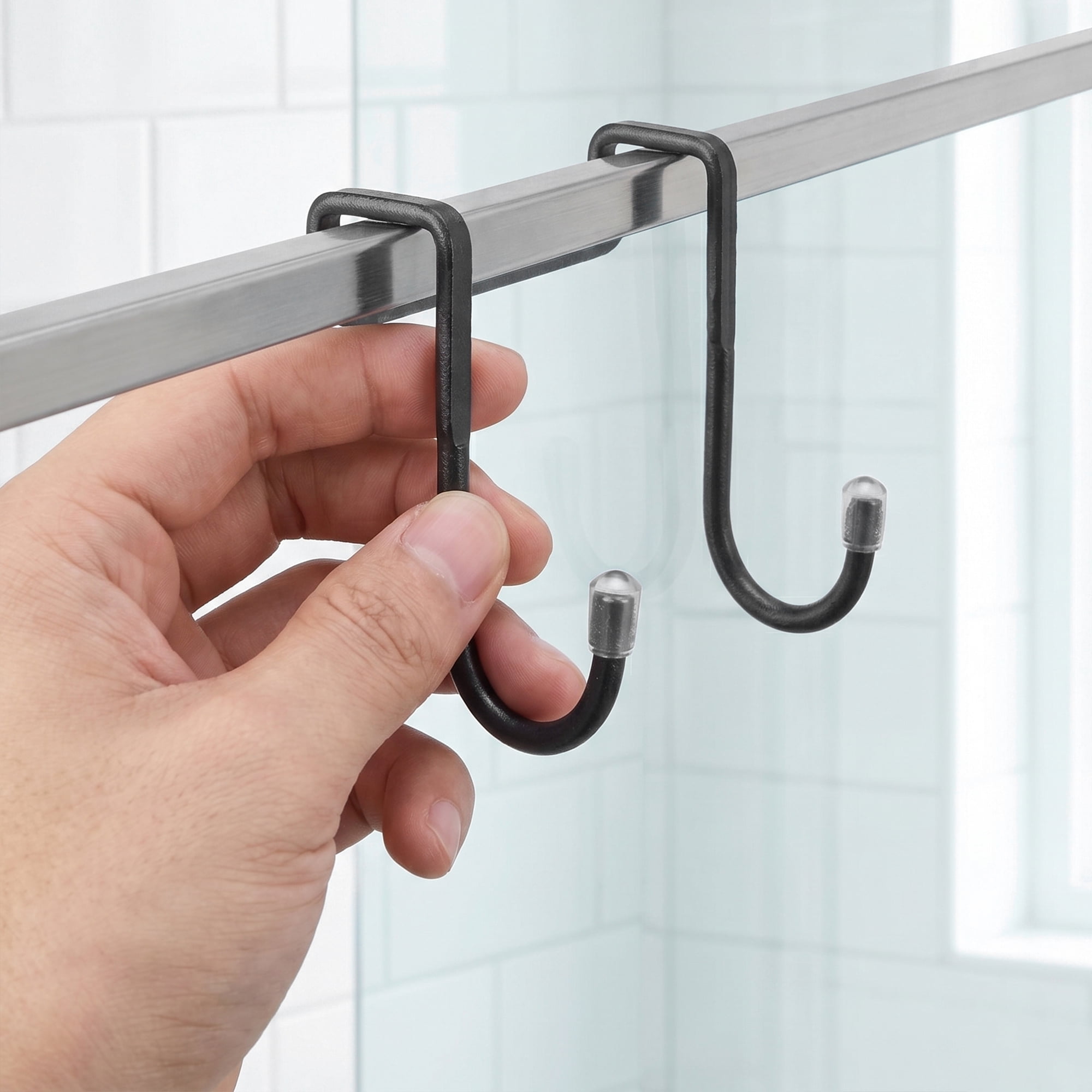 Unique Bargains Utility Hooks 4Pcs Metal Durable Hooks for Organization Black1