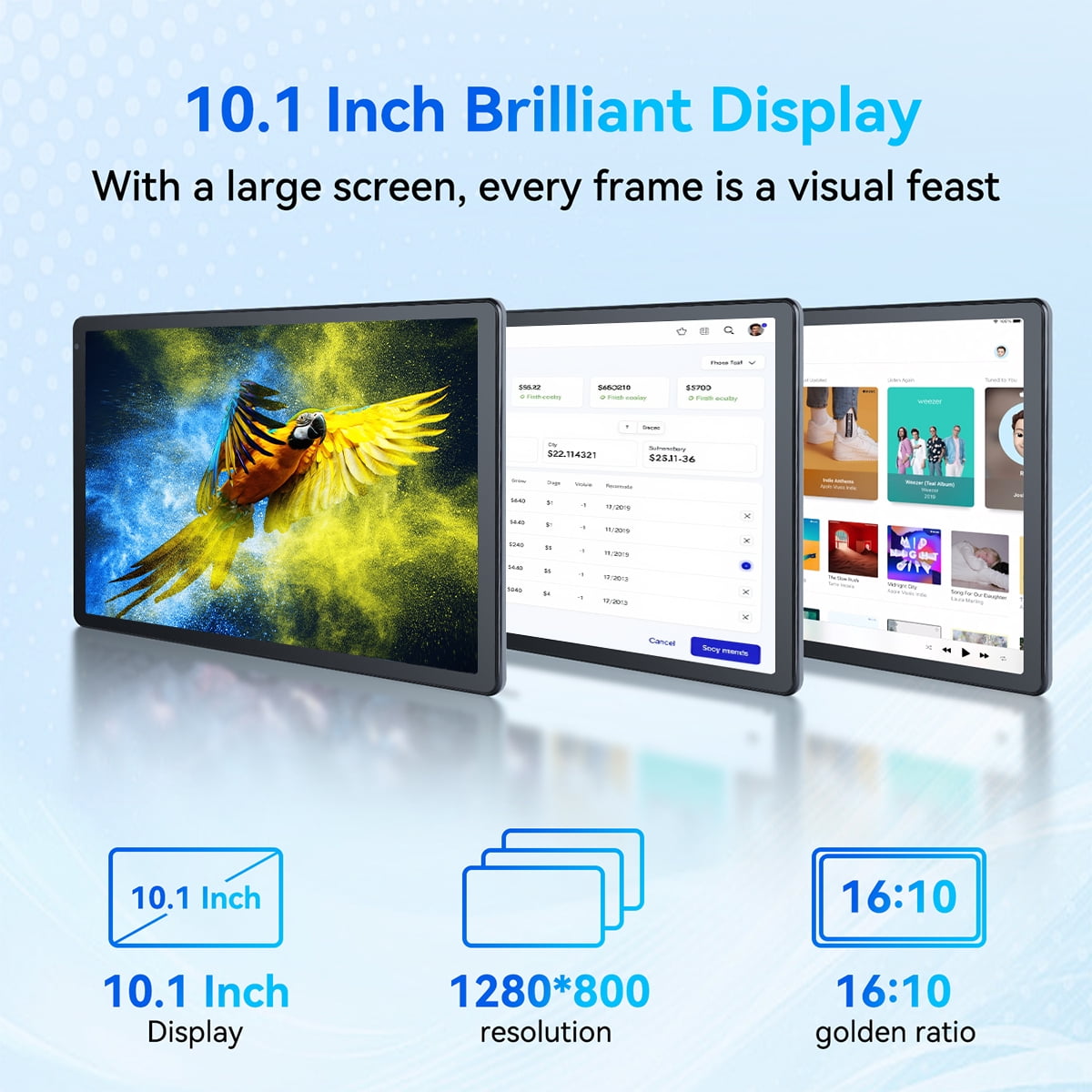 10inch Tablet Android 14 Tablet,Octa-core with 10GB+128GB Tablets, 5MP+8MP Camera,Widevine L1&NETFLIX Bluetooth 5.0 Tablet - Gray