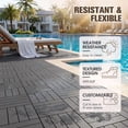 thumbnail image 3 of Devoko 44 Pack Interlocking Deck Tiles, 12x12 Inch Waterproof Plastic Patio Floor Tiles, Snap Lock Outdoor Flooring for Balcony Pool Garden, Gray, 3 of 7