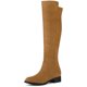 thumbnail image 1 of Botas hasta la Rodilla Allegra K de Mujer Cremallera Lateral Tacones Gruesos Marrón 42, 1 of 6