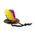 thumbnail image 3 of Mini sombrero de copa, tocado, plumas artificiales, accesorios para disfraces, tocado para baile con banda elástica, 3 of 8