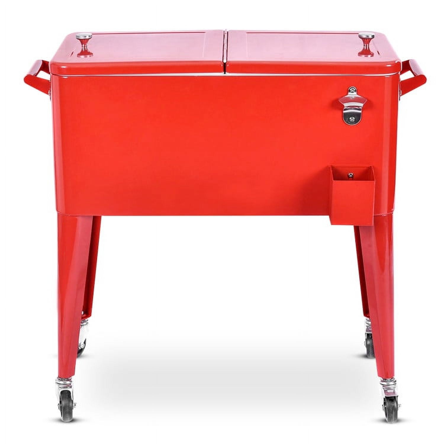 Aimee Lii Portable Outdoor Patio Cooler Cart, Outdoor Patio Furniture, Red Aimee Lii Portable Outdoor Patio Cooler Cart, Outdoor Patio Furniture, Red