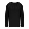 thumbnail image 5 of Oalirro Womens Fashion Top Casual Solid Crewneck Long Sleeve Shirts Tunic Tops, 5 of 6