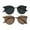 Black, variant on WTOBBY Leopard Print Fashion Sunglasses (2 Pack), Retro Black/Brown Gradient Lenses, Unisex Plain Frame Shades for Women Men,Black