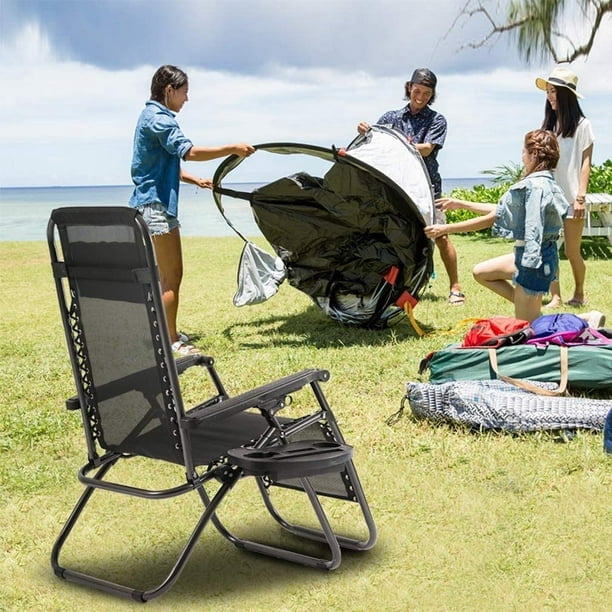 Outsunny Chaise de camping double siège pliable avec poche de