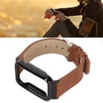 thumbnail image 1 of PU Leather Watch Band With Black Stainless Steel Case For Mi Band 7 Pro, Waterproof Replacement Watch Wristband Quick Release Watch Band Protector Cover, 1 of 8