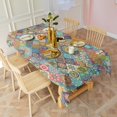 thumbnail image 3 of Rectangle Waterproof Tablecloth 60×102 Inch, Vintage Floral Reusable Indoor/Outdoor Durable Table Cover for Party Kitchen Dinner Room Decor, 3 of 6