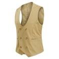 thumbnail image 2 of Cloudstyle Men's U-neck Double-Breasted Solid Color Casual Vest, 2 of 8