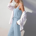 thumbnail image 6 of Frostluinai Jumpsuits for Women Summer Blouson Sleeveless Wide Leg Rompers Long Pants Beach Vacation Cruise One Piece Outfits with Pocket, 6 of 8