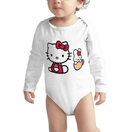 

Hello Kitty Baby Girl Boy Crewneck Sweatshirt Long Sleeve Romper Oversized Bodysuit Pullover Tops Clothes 6-24 Months 12M