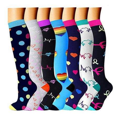 

Yinguo Unisex 7 Pairs Socks Brede Kalf Compressie Sports Socks