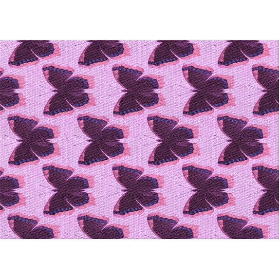 Ahgly Company Machine Washable Indoor Rectangle Transitional Dark Magenta Purple Area Rugs, 2' x 3'