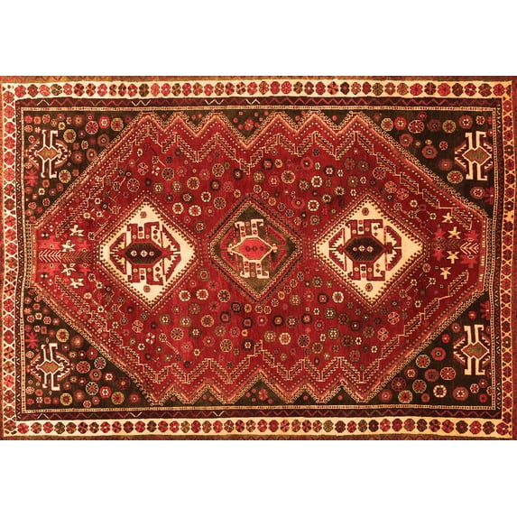 Ahgly Company Indoor Rectangle Persian Orange Traditional Area Rugs, 2' x 4'