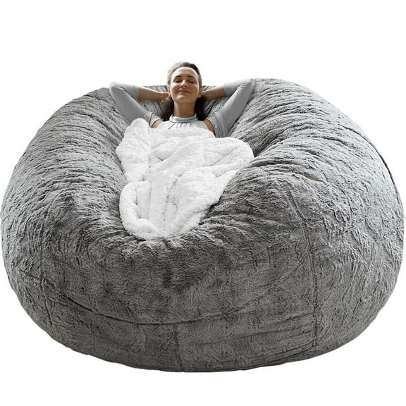 Warmth Bean Bag with Filling, 1 Count Comfortable Stylish Bean Bag Chair, Soft Fuzzy Comfy Bean Bag Sofa for Living Room, Bedroom, Home Decor
